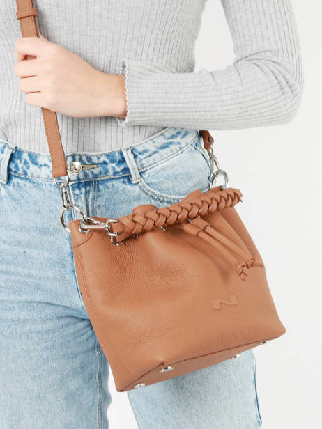 Sac Bourse Small Zola Cuir Nathan baume Marron cruise 55 vue secondaire 1