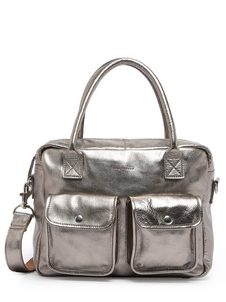 Sac Ledandy  A4 Cuir Paul marius Gris vintage S