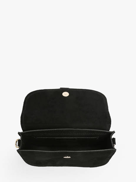 Sac Bandoulière Velvet Cuir Milano Noir velvet VE23112 vue secondaire 3