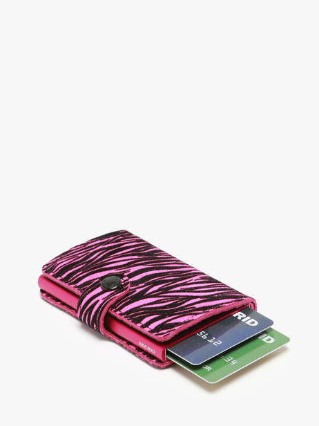 Porte-cartes Mini Zébra Cuir Secrid Rose zebra MZE vue secondaire 1