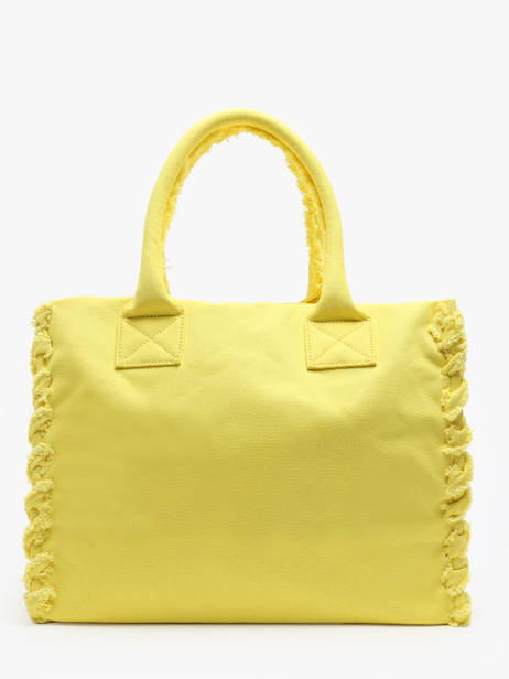 Sac Porté épaule Logo Shopper Coton Pinko Jaune logo shopper A1WQ vue secondaire 4