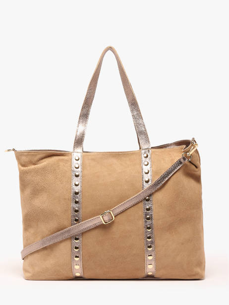 Sac Porté épaule A4 Velvet Cuir Milano Beige velvet VE24064 vue secondaire 4