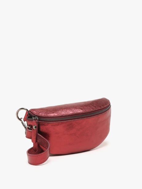 Sac Banane Nine Cuir Milano Rouge nine NI19091N vue secondaire 2