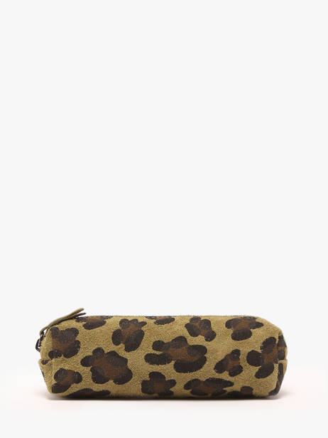 Trousse Cuir Milano Vert velvet leopardo VL22116