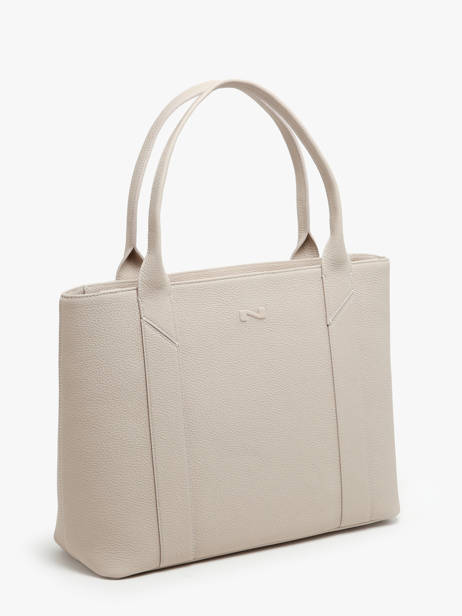 Sac Cabas Delft Cuir Nathan baume Beige mondrian 5 vue secondaire 2