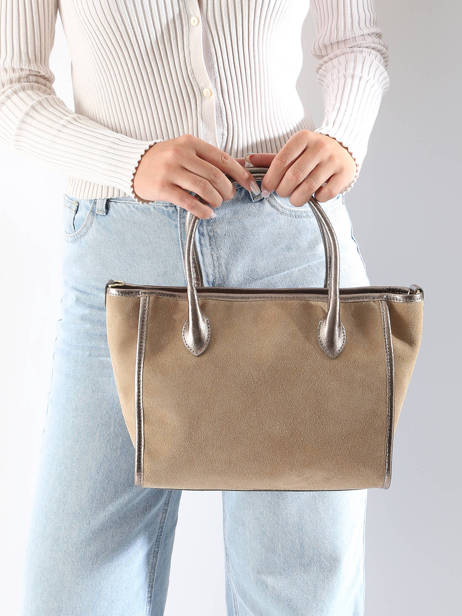 Sac à Main Velvet Cuir Milano Beige velvet VE24062 vue secondaire 1