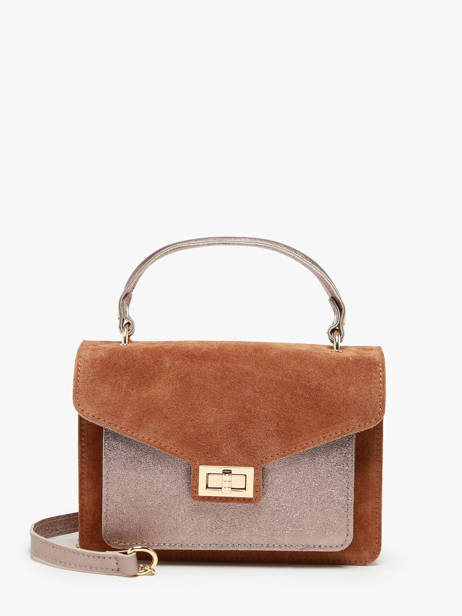 Sac à Main Velvet Cuir Milano Marron velvet VE21061G