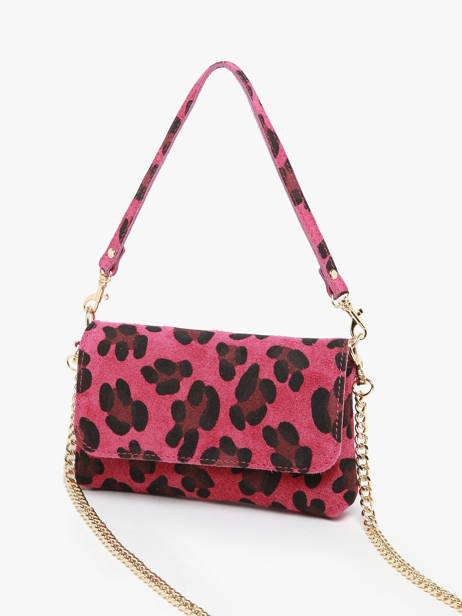 Sac Bandoulière Velvet Leopardo Cuir Milano Rose velvet leopardo VL24063 vue secondaire 2