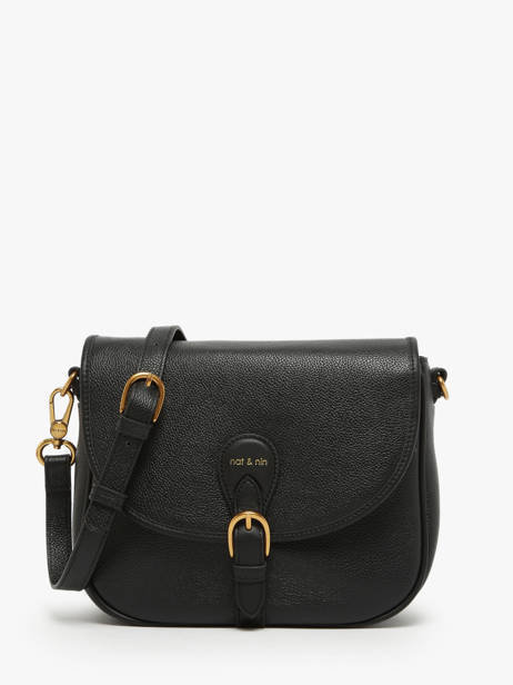 Sac Bandoulière Vintage Cuir Nat et nin Noir vintage OLIVIA