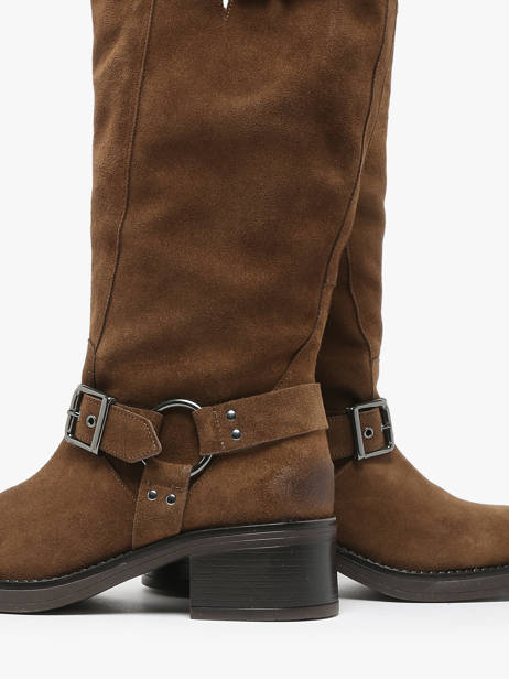 Bottes En Cuir We do Marron women CO88177 vue secondaire 4