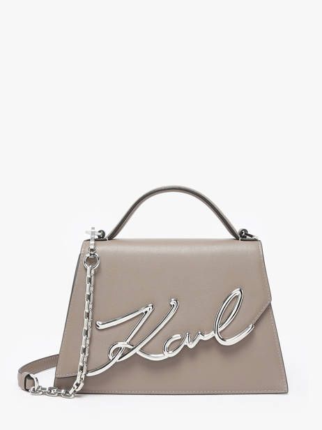 Sac Bandoulière K Signature Cuir Karl lagerfeld Beige k signature 240W3003