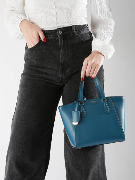 Sac Bandoulière Taryn Cuir Michael kors Bleu taryn F4GTBC1L vue secondaire 1