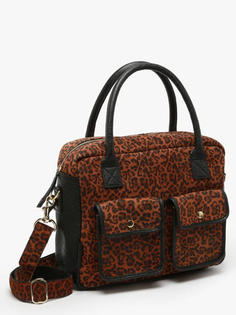 Sac Le Dandy Léopard Cuir Paul marius Marron leopard DANDYLEO vue secondaire 2