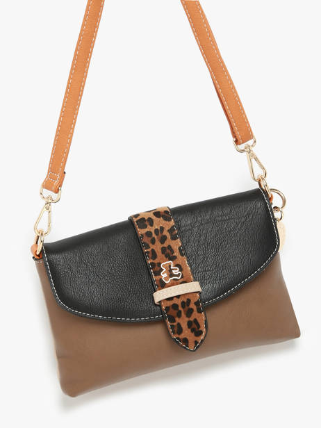 Sac Bandoulière Leopard Lulu castagnette Noir leopard SORRY vue secondaire 2