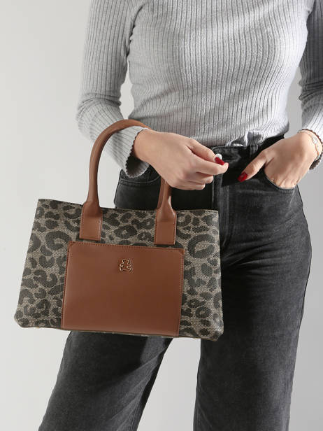 Sac Porté épaule Leopard Lulu castagnette Marron leopard TOURRIER vue secondaire 1