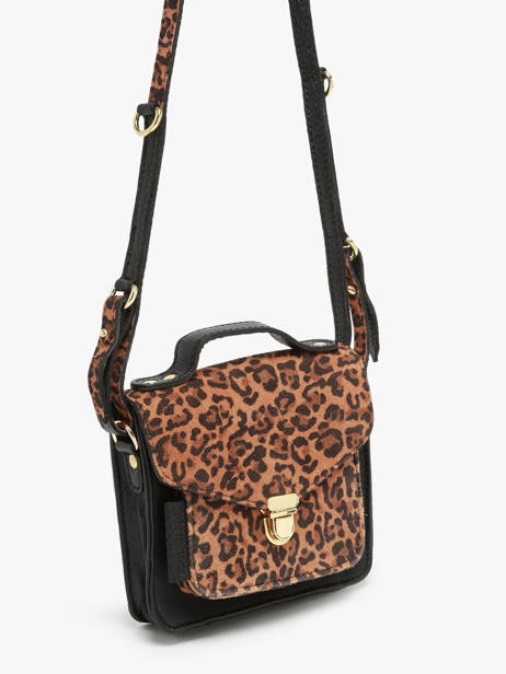 Sac Bandoulière Leopard Cuir Paul marius Marron leopard GEORXLEO vue secondaire 2