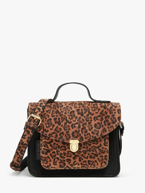 Sac Bandouliere Leopard Paul marius Marron leopard GEORGLEO