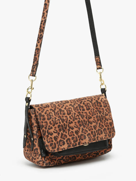 Sac Bandoulière Leopard Cuir Paul marius Marron leopard DIANSLEO vue secondaire 2