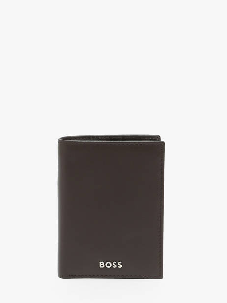 Portefeuille Porte-monnaie Cuir Hugo boss Marron smooth HLG403Y