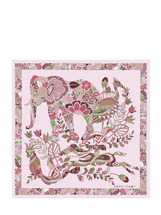 Longchamp Soie unie Foulard Rose