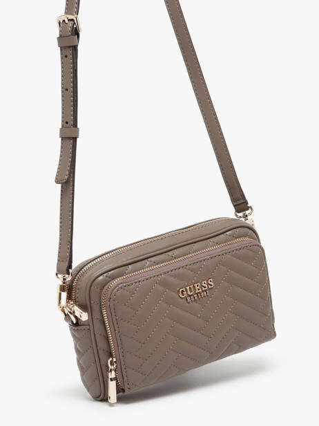 Sac BandouliÃ¨re Eco Carly Polyurethane Guess Marron eco carly QG950814 vue secondaire 2