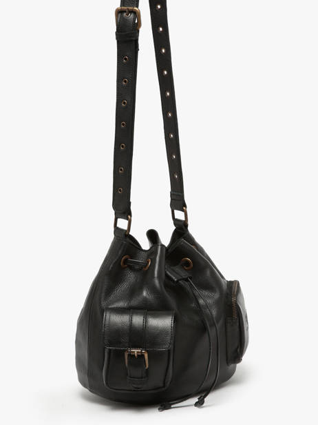 Sac BandouliÃ¨re Cargo Cuir Basilic pepper Noir cargo BCAR06 vue secondaire 2