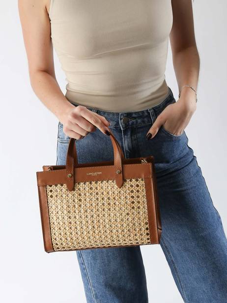 Sac PortÃ© Main Cannage Rotin Lancaster Marron cannage rotin 114 vue secondaire 1