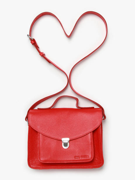 Sac BandouliÃ¨re Mon Amour Cuir Paul marius Rouge mon amour GEORGAMO vue secondaire 3