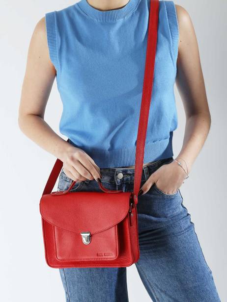 Sac BandouliÃ¨re Mon Amour Cuir Paul marius Rouge mon amour GEORGAMO vue secondaire 1