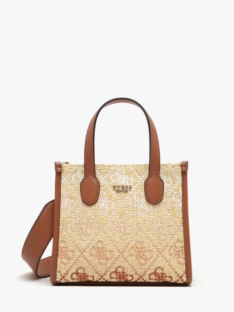Sac BandouliÃ¨re Silvana Raphia Guess Marron silvana SW866577