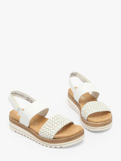 Sandales Semelle Compensée En Cuir Remonte Blanc women 80 vue secondaire 1