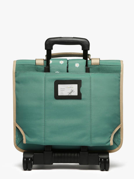 Cartable à Roulettes 3 Compartiments Cameleon Vert vintage fantasy CR41 vue secondaire 5