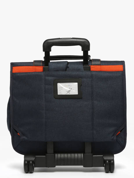 Cartable à Roulettes 3 Compartiments Cameleon Bleu vintage urban CR41 vue secondaire 6