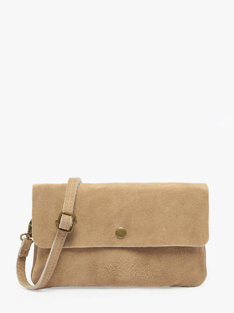 Sac Bandoulière Velvet Cuir Milano Beige velvet VE23067