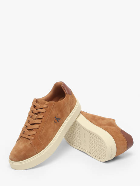 Sneakers En Cuir Calvin klein jeans Marron men YM01434 vue secondaire 3