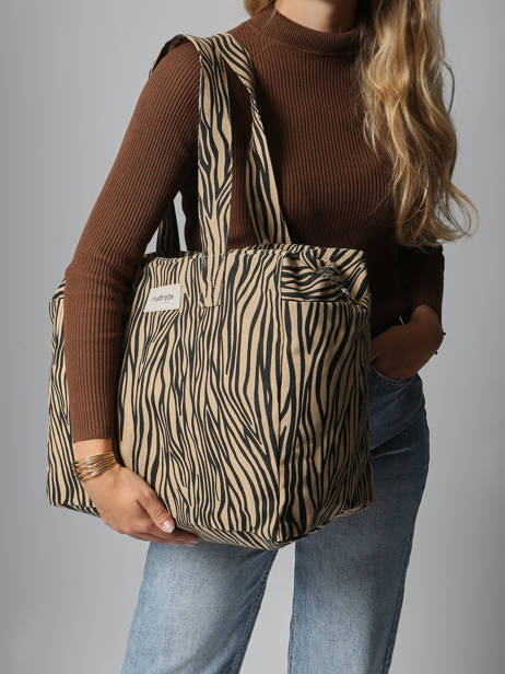 Shoulder Bag Célestins Recycled Coton Rivedroite Blue wild tribe CELESWIL other view 1