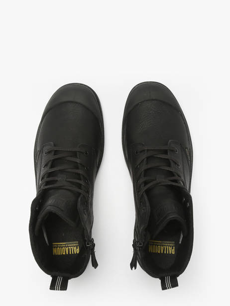 Bottines Pampa Zip En Cuir Palladium Noir men 76888008 vue secondaire 4