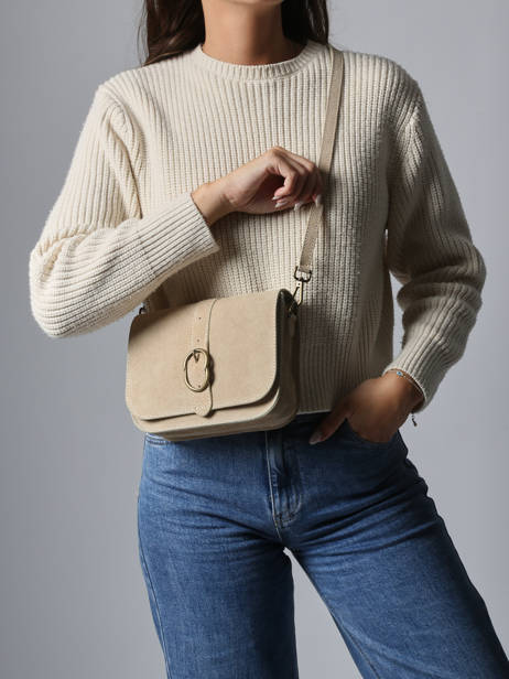 Sac Bandoulière Velvet Cuir Milano Beige velvet VE25063 vue secondaire 1