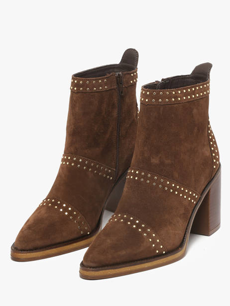 Bottines à Talon En Cuir Alpe Marron women 54491133 vue secondaire 1