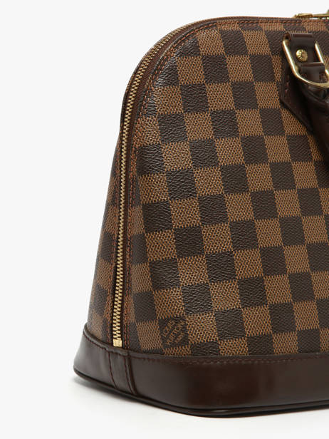 Sac Porté Main D'occasion Alma Damier Louis vuitton Marron second life 1553881 vue secondaire 3