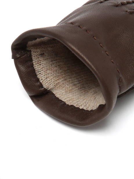 Gants Homme En Cuir Avec Doublure En Laine Omega Marron men gloves L vue secondaire 1