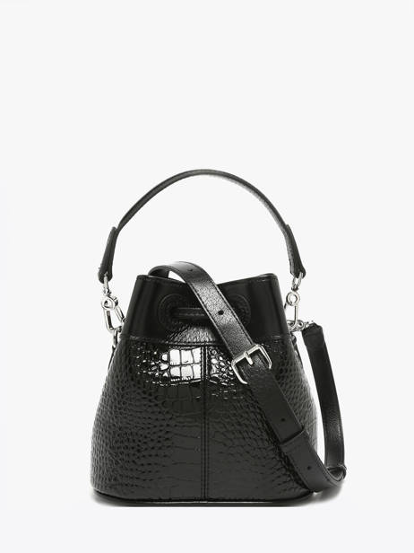 Sac Bandoulière Croco Vernis Paul marius Noir croco vernis CAPUXCRV vue secondaire 3
