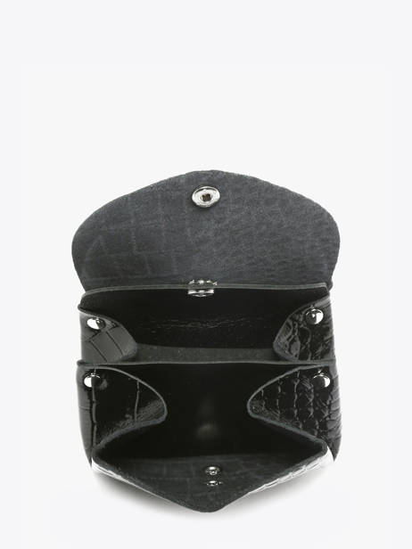 Porte-monnaie Cuir Paul marius Noir croco vernis GUSTACRV vue secondaire 2