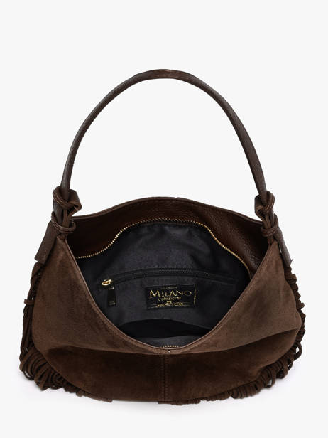 Shoulder Bag Velvet Leather Milano Brown velvet VE25112 other view 3