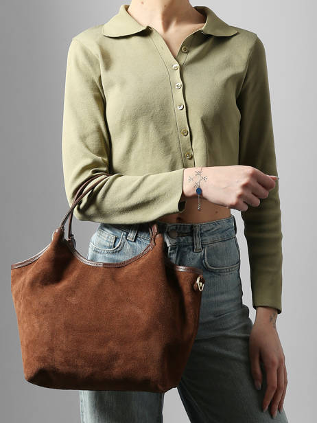 Shoulder Bag Velvet Caviar Leather Milano Brown velvet caviar VC241111 other view 1