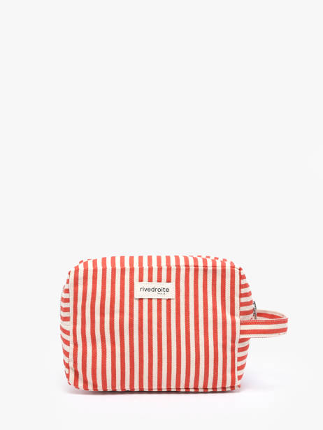 Recycled Cotton Tournelles Xl Striped Zipped Pouch Rivedroite Red spring striped TOUXLSTR