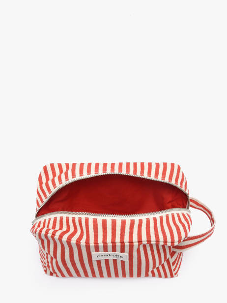 Recycled Cotton Tournelles Xl Striped Zipped Pouch Rivedroite Red spring striped TOUXLSTR other view 1
