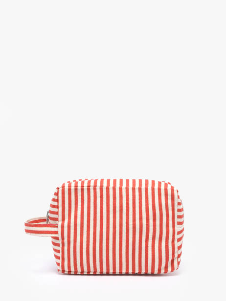 Recycled Cotton Tournelles Xl Striped Zipped Pouch Rivedroite Red spring striped TOUXLSTR other view 2