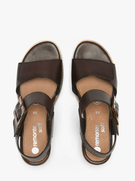 Wedge Sandals In Leather Remonte Brown women 25 other view 3