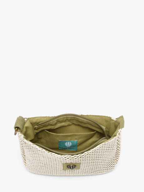 Sac Bandoulière Resille Coton Le voyage en panier Vert resille PM942 vue secondaire 3